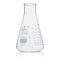 Globe Scientific Flask, Erlenmeyer, Globe Glass, 1000mL, Wide Mouth, Dual Graduations, ASTM E1404, 6/Box 8411000